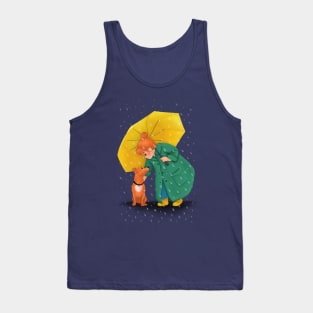 Rainy walkies and love illustration Tank Top